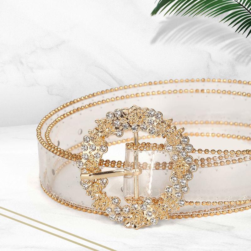Elegant Rhinestone Waist Belt For Women With Round Buckle Perfect For Dresses And Coats