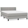 3130025 vidaXL Lit à sommier tapissier avec matelas Gris clair 140x190cm Tissu