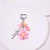 Creativity Beaded Design Keychain Colorful Small Flower Pendant Bag Charm Backpack Hanging Cute Accessories Gift