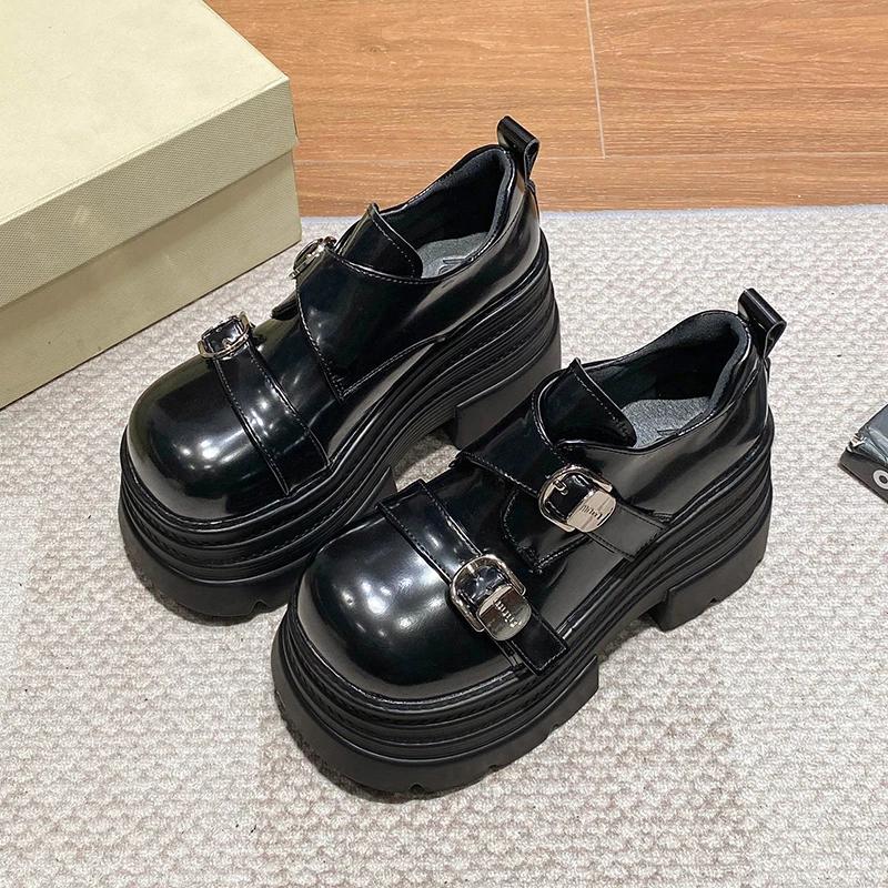 Fashion New Spring 10CM Platform Women Loafers Shoes Flats Casual Walking Shoes Woman 2025 Designer Leather Sneakers Mujer Zapatos Pumps