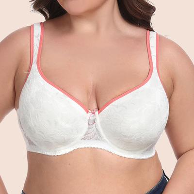 Lace Thin Sponge Thin Large Size Bra European and American Fat MM Gathered Basic Underwear