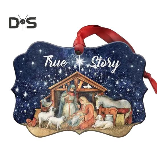 Boże Narodzenie Jezus Historia Prawdziwa Ozdoba Choinka Wisząca Dekoracja 2D Płaski Akryl Wisiorek na Boże Narodzenie Nowy Rok