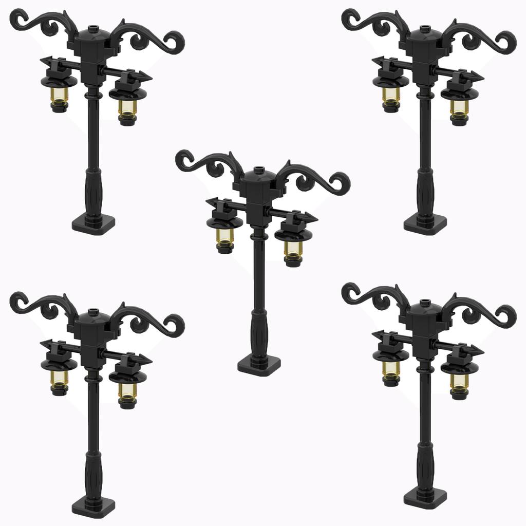 MOC Bricks Toys Model Compatible MOC Parts Bricks City Street Lamp Building Block Lamp with Halloween Bat Lamp