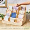 Wooden Greeting Card Display Stand 12 Grids Smooth Edges Greeting Card Rack DIY Simple Design PSA Card Display Stand