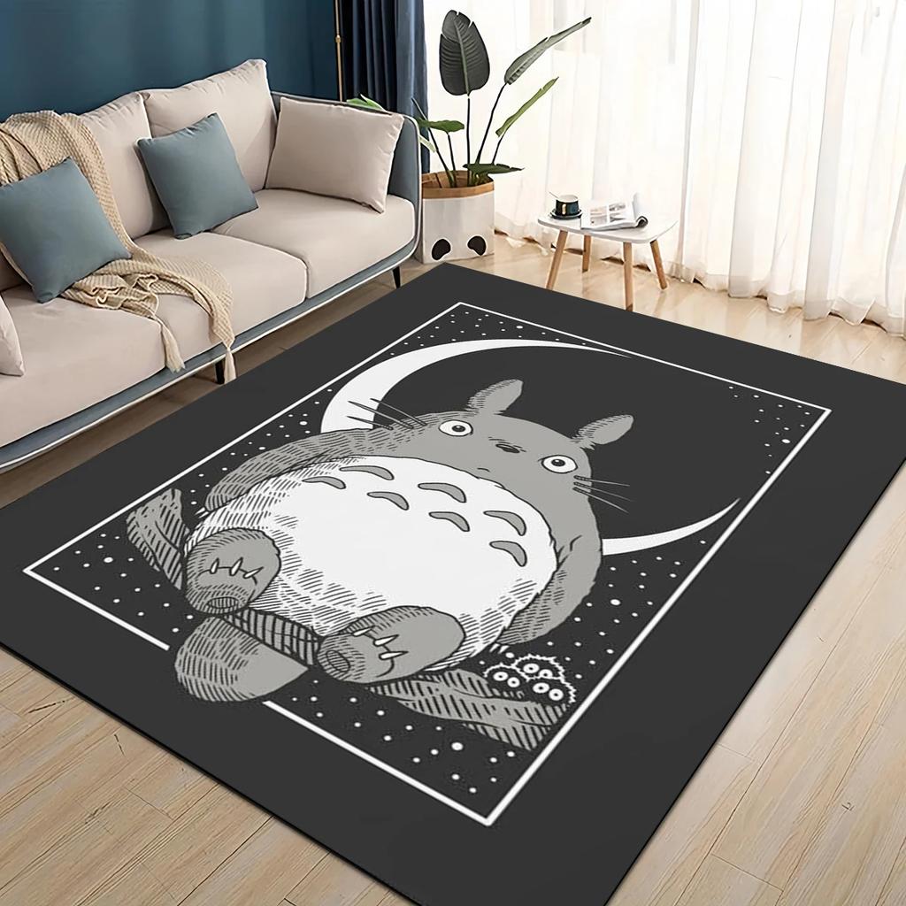 3D T-Totoros Cartoon Area Rug,Carpet Rug for Living Room Children's Bedroom Sofa Doormat Decor,kids Play Non-slip Floor Mat
