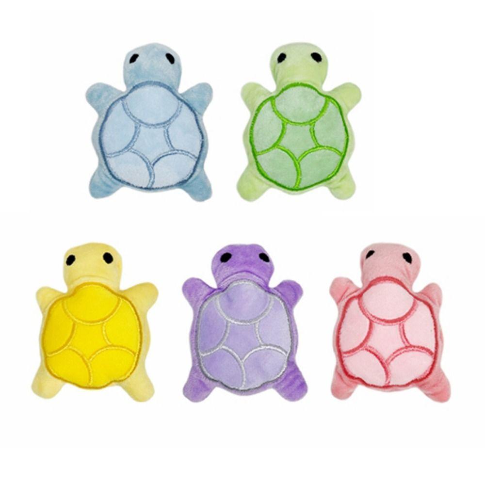 Cute Fleece Turtle Dog Toy Bite Resistant Interactive Pet Teeth Grinding Chew Toy Fun Play Mini Squeaky Puppy Toy Cat & Dog