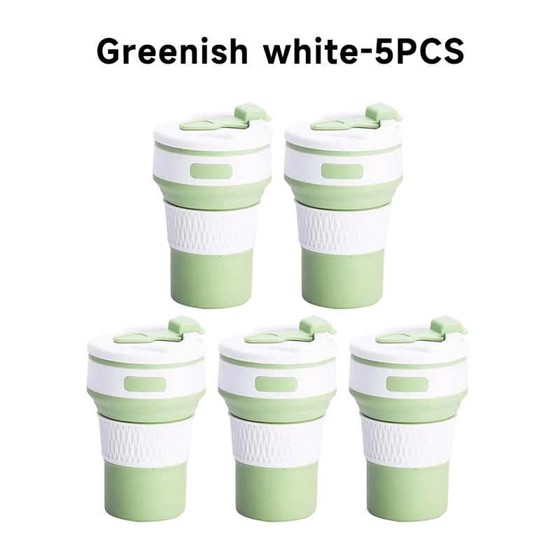 350ML/500ML Silicone Folding Cup Collapsible Mug With Cover Coffee Travel Outdoors Portable Water Drinking Tea Cups