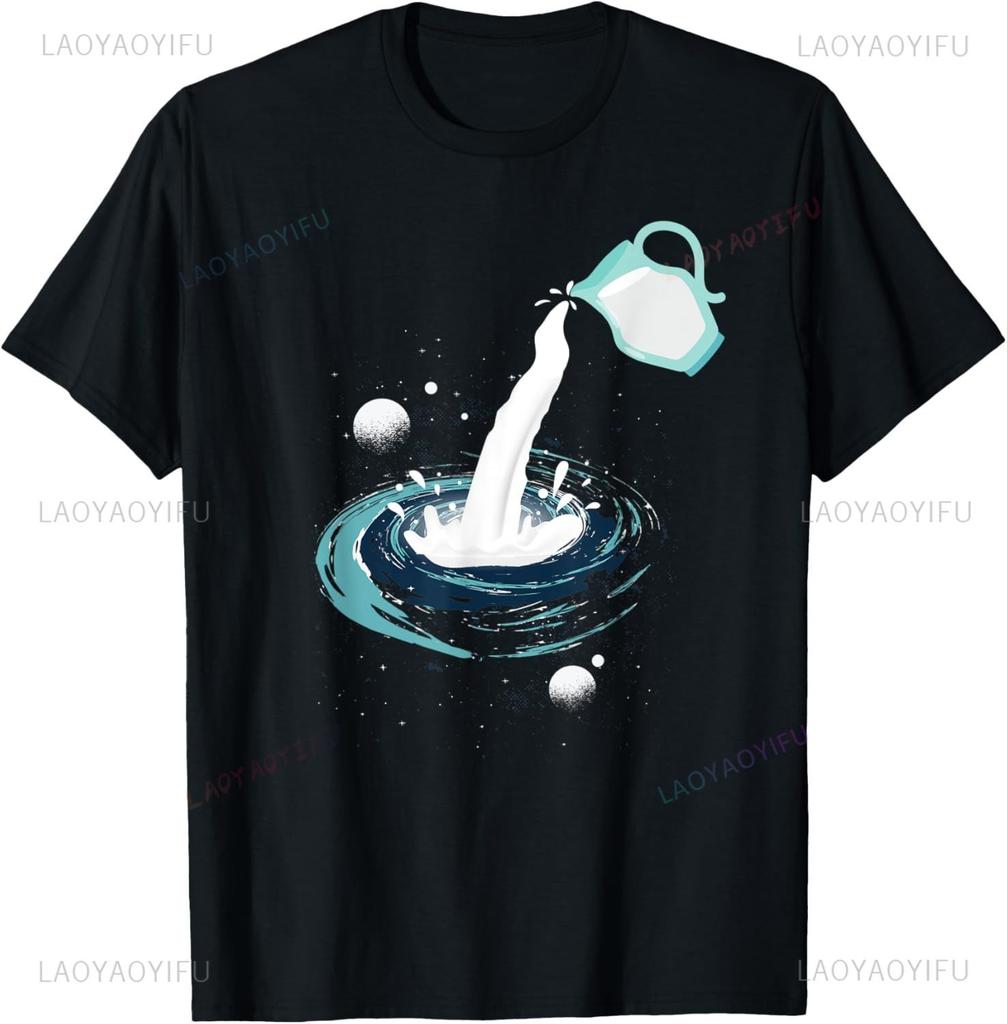 Funny You Are Here Galaxy Astronomy Milky Way Space Sci-Fi T-Shirt Men Clothing Graphic T Shirts Streetwear Harajuku
