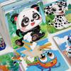 11cm Children Wooden Jigsaw Puzzle Games Cartoon Animal Vehicle Pattern Wooden 3d Puzzle Montessori Educational Toys