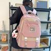 Student Schoolbag Women's Large Capacity Backpack Color Block Men's Backpack