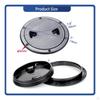 Boat Inspection Deck Plate Recessed Finger Grips Round Textured White 4 Inch