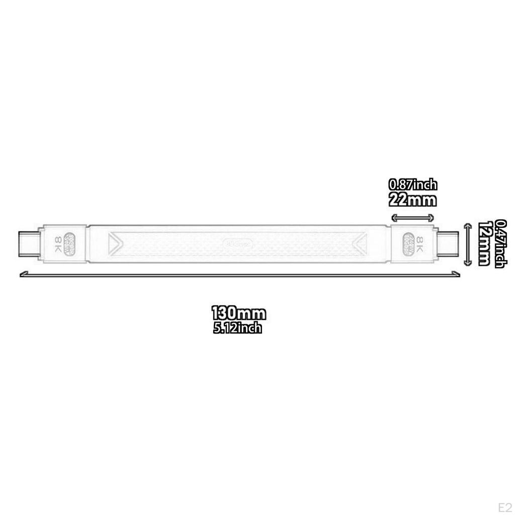 Short USB C Cable 80Gbps Connection 13 cm 240W High Speed Data Transfer