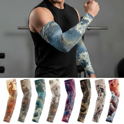 Schnelltrocknende Blumen-Armstulpen Atmungsaktive Tattoo-Armstulpen Modische Armabdeckung Sommer