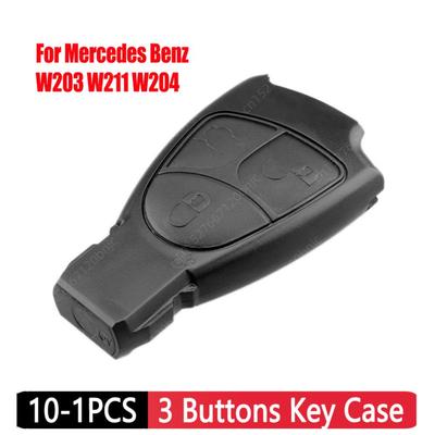 10-1 pz Chiave Auto 3 Pulsanti Sostituzione Adatto Per Mercedes Benz W203 W211 W204 Guscio Cover Telecomando Chiave Auto Senza Chip Batteria