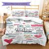 Biancheria da letto con motivo Grey's Anatomy, Set copripiumino Copripiumino Federa Regalo di Compleanno per la Casa (1 * copripiumino + 2 * federa, senza nucleo)