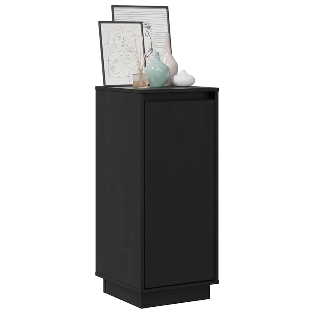 vidaXL Sideboards 2 Stk. Schwarz 31,5x34x75 Cm Massivholz Kiefer