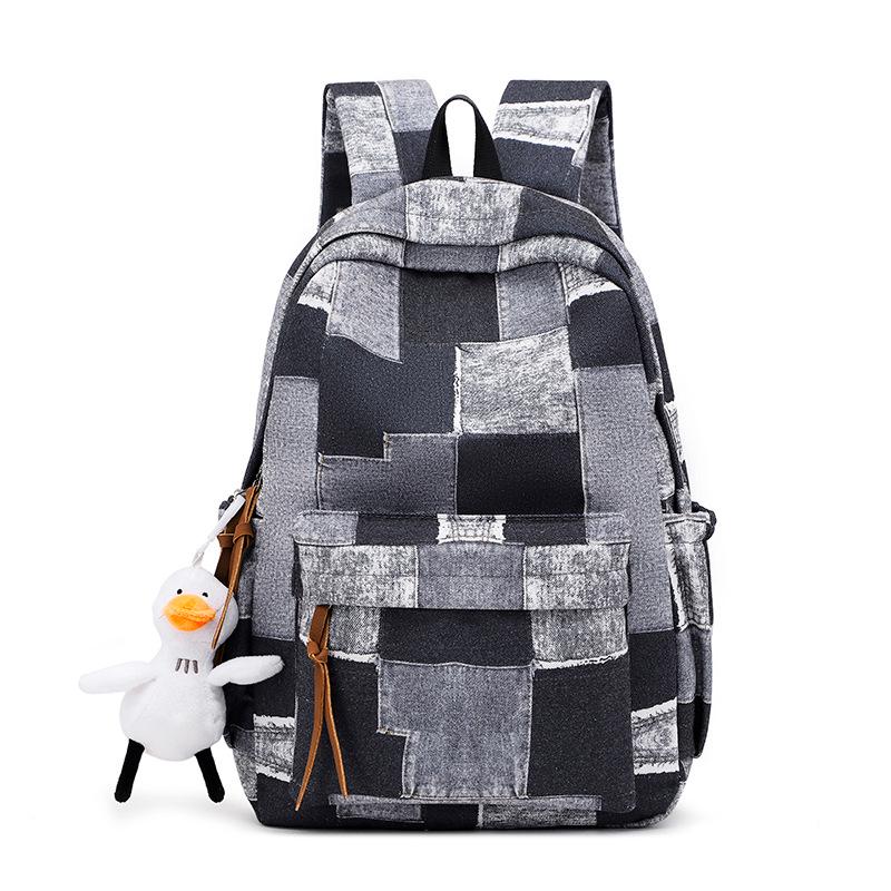 Women's Retro Plaid Large Capacity School Backpack - Japanese College Style