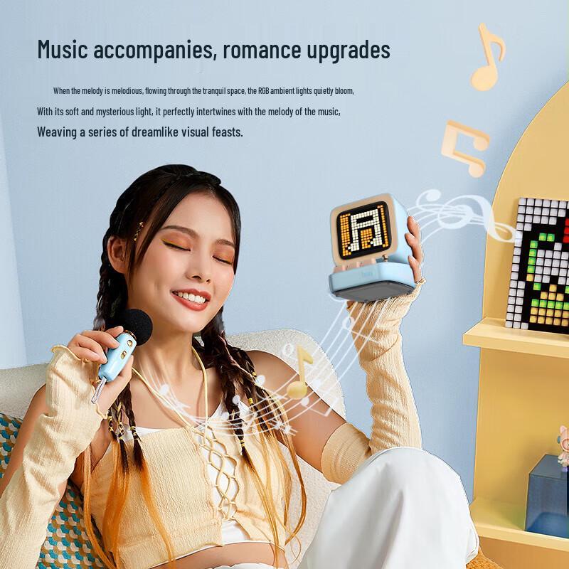 Divoom Ditoo-Mic Retro Bluetooth Speaker with Karaoke Microphone