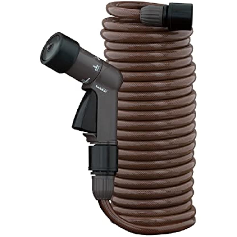 Takagi (Takagi) hose hose reel spiral G hose 7.5m brown stylish R007SBR