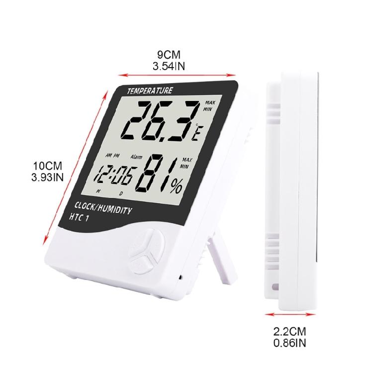 Thermometer Hygrometer with Large LED Display Wall-Mounted Desktop Digital Meter