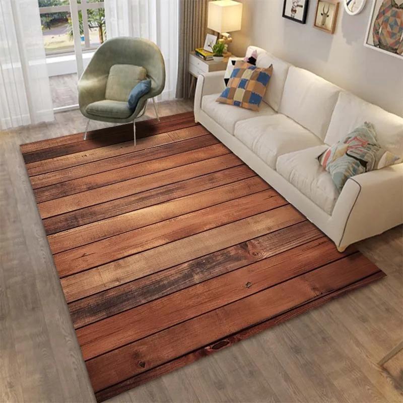 Wooden Floor Pattern Mats Door Front Decoration Home Living Room Mats