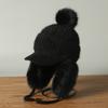 Autumn and winter plush warm ear protection rabbit fur hat hairball face ducktongue knitted hat girls hat