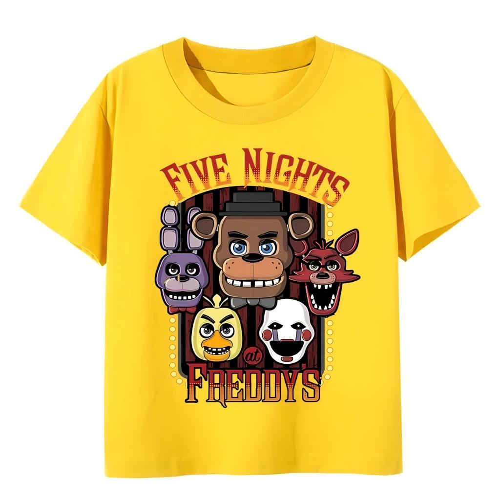 T-shirt stampata 2026 per bambini casual sportiva FNAF At Freddys t-shirt a maniche corte per ragazze e ragazzi