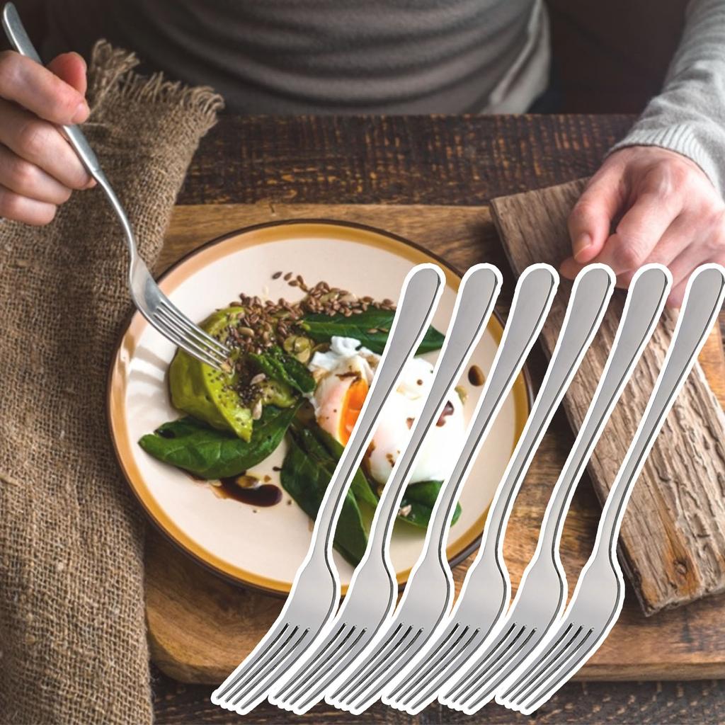 6Pcs Stainless Steel Fruit Forks Dessert Forks Lovely Mini Fork Set Snack Cake Dessert Forks Cafeteria Home Kitchen Flatware