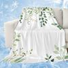Coperta Plaid Verde Tropicale con Foglie Palma Monstera in Pile per Divano Letto Tema Festivo Accogliente Morbida Coperta Decorativa Regalo Caldo