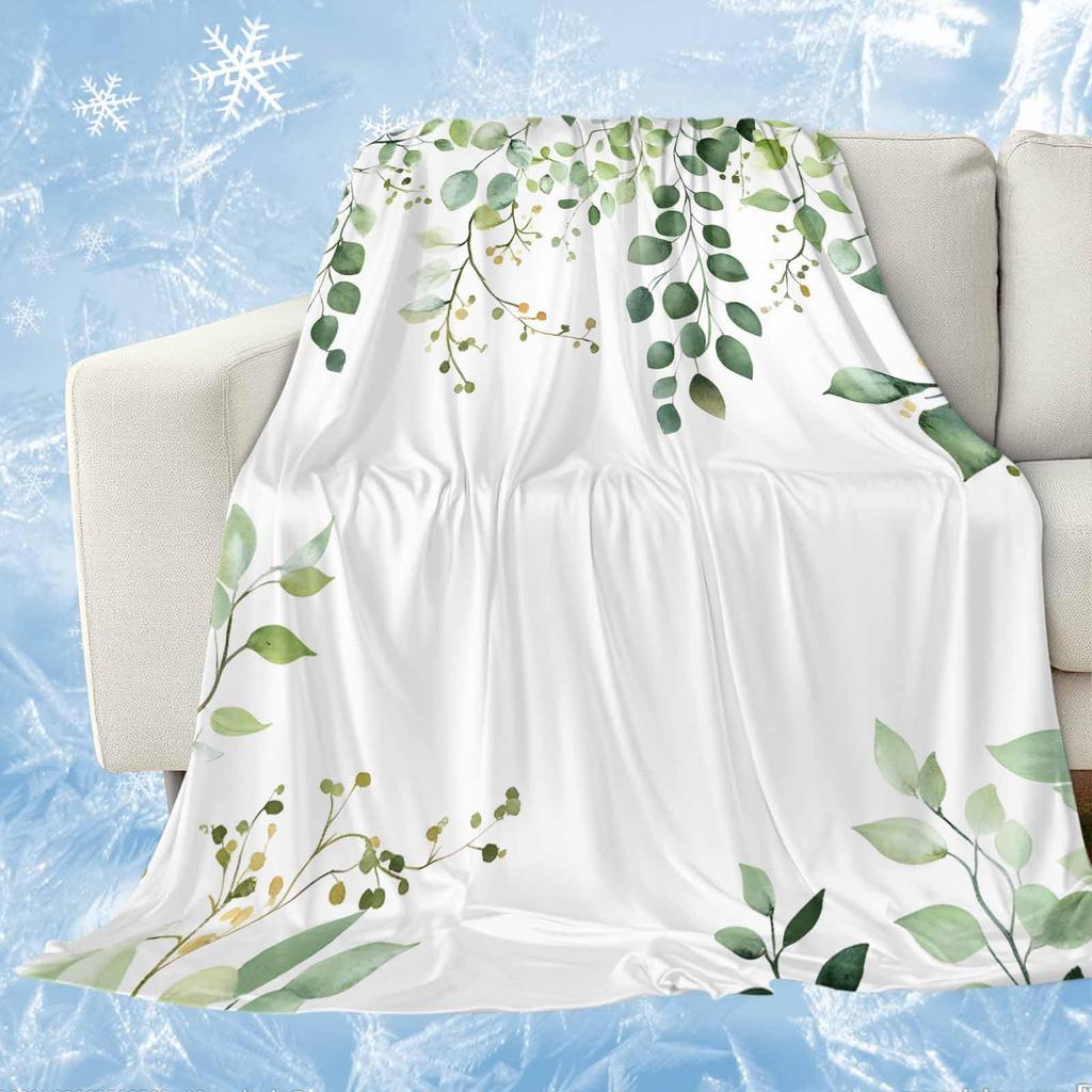 Coperta Plaid Verde Tropicale con Foglie Palma Monstera in Pile per Divano Letto Tema Festivo Accogliente Morbida Coperta Decorativa Regalo Caldo