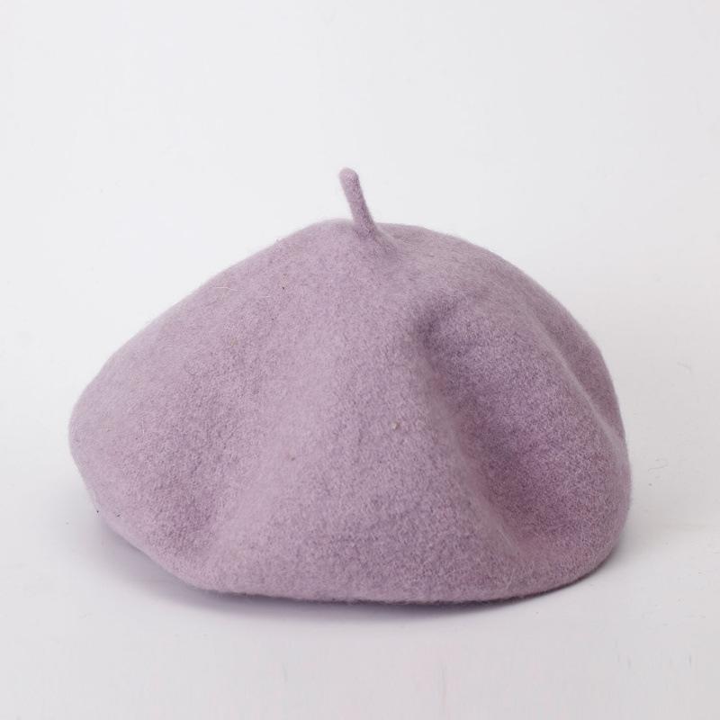 

Берет Осень Зима Женский Тыква Бутон Шляпа Повседневная Шерстяная Теплая Шляпа adjustable светло-фиолетовый