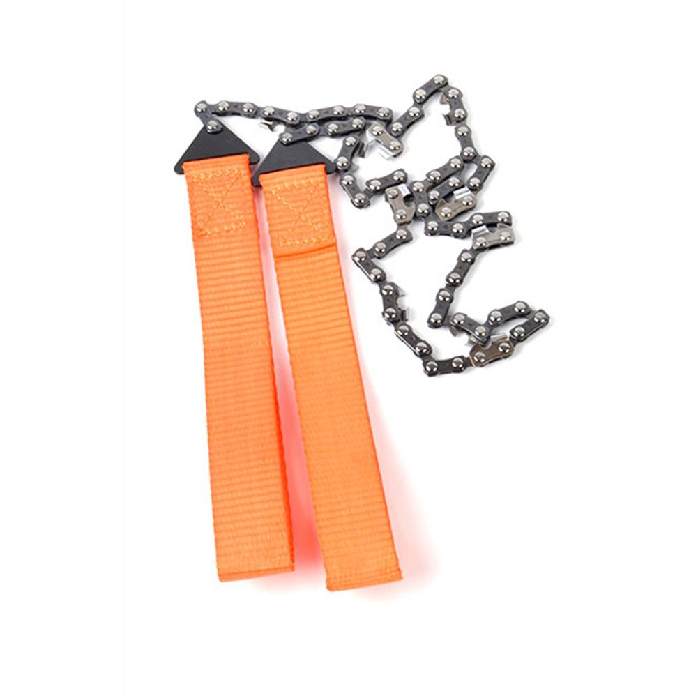 

24-дюймовая цепная пила для выживания, портативная ручная цепная пила для ветвей деревьев, складная ручная цепная пила со стальной веревкой, острая для кемпинга/походов оранжевый