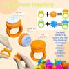 6Pcs Colorful Rotating Spinner Ring Sensory Texture Toy For Children Soft Silicone Color Cognition Toy For Relaxation