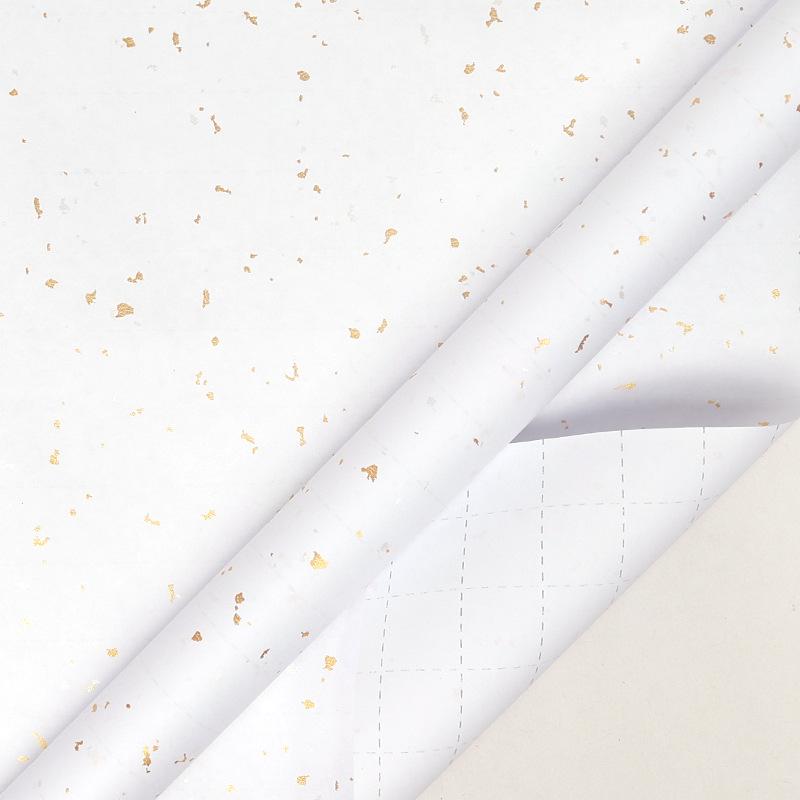 High-End Gold Foil White Kraft Paper Roll, 80g, 10m - Perfect for Birthday Gift Wrapping in Rich Colors