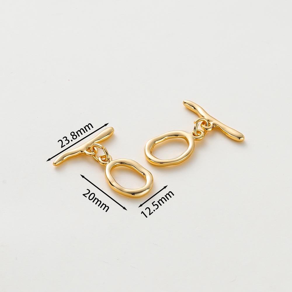 4 Sets 14K18K Gold Color Plated Brass O Toggle Clasps Connector For Diy Bracelet Necklace Jewelry Making Findings Accessories