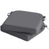 Outdoor Chair Seat Cushions Set of 2, Garden Chair Cushions with 7cm Thick Foam & Ties, Dark Grey