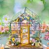 Puppenhaus Bausatz Mini DIY Blumenhaus Handgefertigt 3D Puzzle Montage Bauspielzeug Heim Schlafzimmer Dekoration mit Möbeln Puppenhäuser