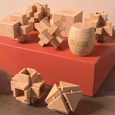 IQ Knobelspiel Kong Ming Schloss Lu Ban Schloss 3D Puzzle Kinderspielzeug Babyspiel Puzzlespielzeug Ineinandergreifendes Lernspielzeug für Kinder