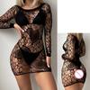 New Sexy Fishnet Long Dress Bobysuit Women Erotic Lingerie Dress Porno Babydolls Underwear Teddy Bodystockings Costumes For Sex