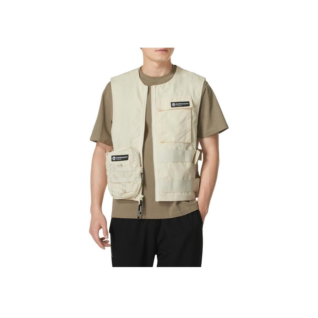 Timberland Raeburn Solid Color Detachable Pocket Round Neck Zipper Vest Unisex Vests A5ZU1-CR3