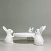 Easter Rabbit Jewelry Holder Bunny Serving Dishes Easter Bunny Cake Stand for Home Entryway Vanity Bedside Table Desk Decor