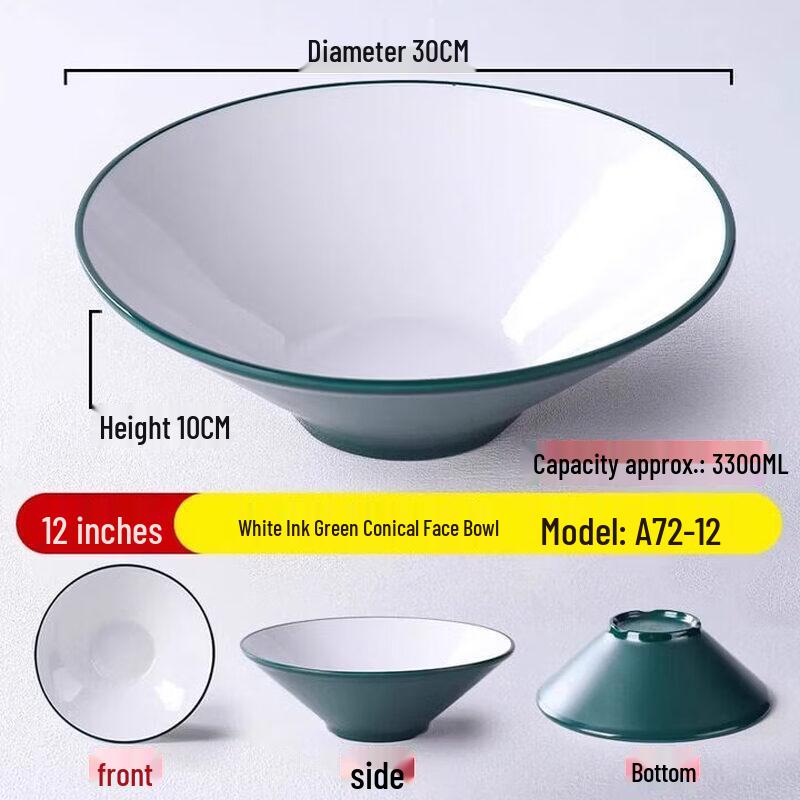 Commercial Melamine Soup and Noodle Bowls, 10-Pack