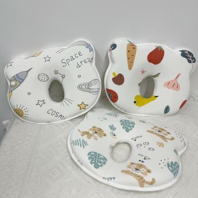 Almohada para dar forma a la cabeza del bebé Espuma viscoelástica Antivuelco Almohada infantil para la prevención y corrección del síndrome de cabeza plana Almohada ortopédica de posicionamiento para niños pequeños
