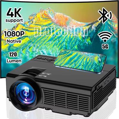 Leistungsstarker tragbarer Projektor 4k 1920*1080P HD-Auflösung Intelligente Steuerung 5G WiFi BT5.0 Heimkino Outdoor-Film-LED-Projektor