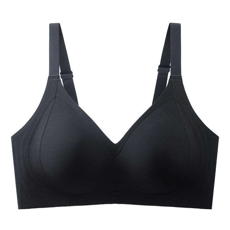 

Soft support, pull and gather, seamless underwear, large chest, small fixed non-running cup, anti-sagging, no steel ring bra. xxl recommends 40/90bc through cup чорний