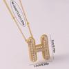 Gold-Plated Copper Zircon Balloon Bubble Alphabet Pendant Necklace