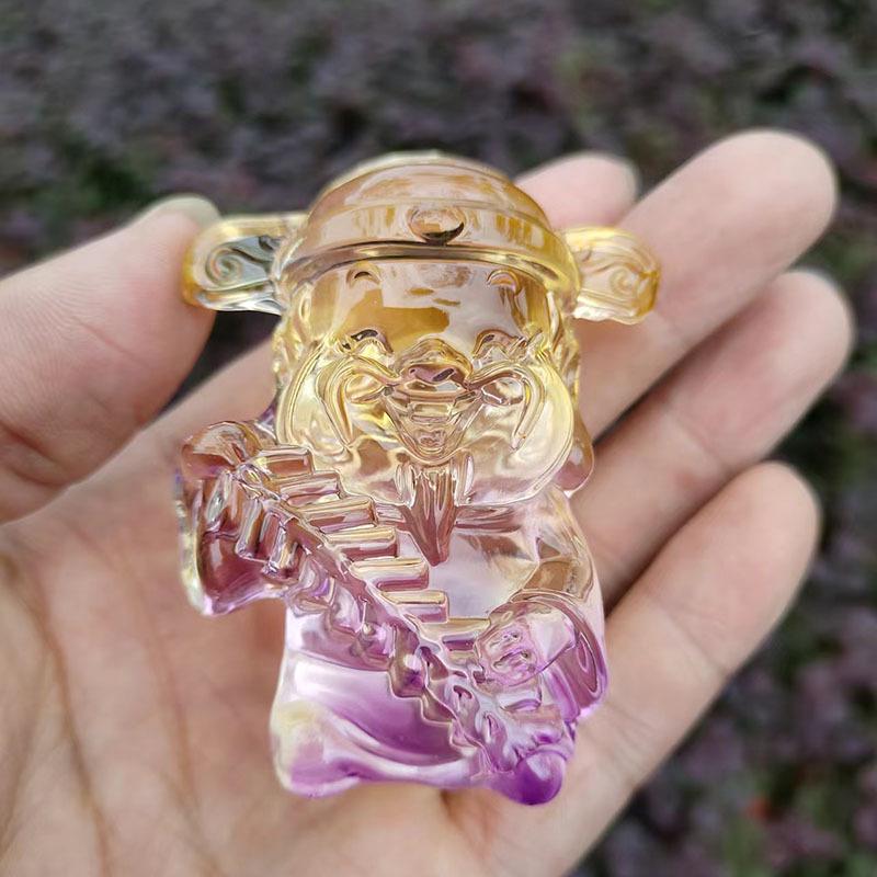 Crystal Glass God of Wealth Ornament: Home & Wedding Decoration Gift