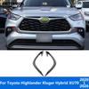 Front Fog Light Lamp Eyelid Eyebrow For Toyota Highlander Kluger Hybrid -2025 2026 Carbon Fiber Foglight Strip Accessories