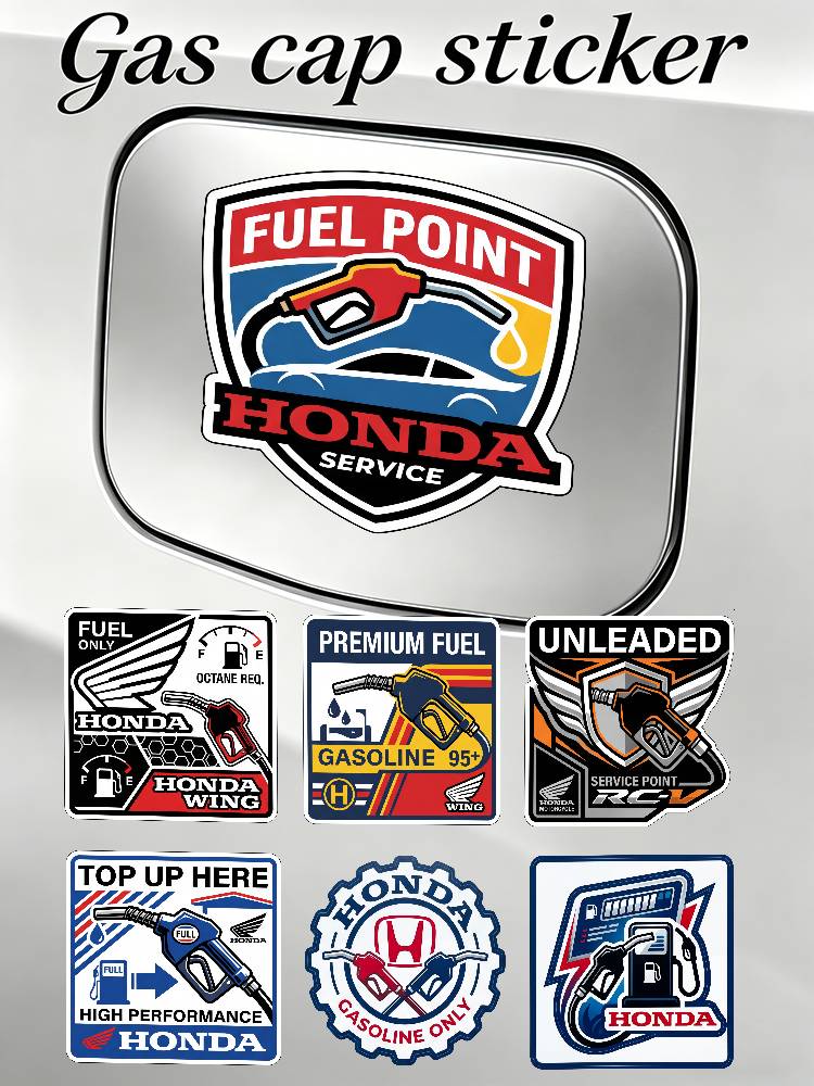 pgnkd1 FOR HONDA Car Fuel Tank Cap Warning Sticker Waterproof Vinyl Fuel Cap Decal