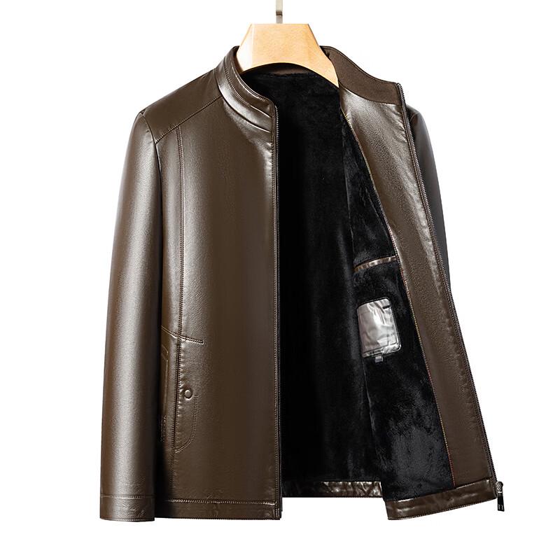 

ROMON Men s Casual Autumn/Winter Fleece-lined Stand Collar Jacket M